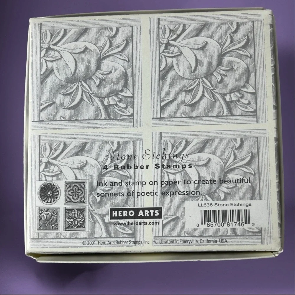HERO ARTS Stone Etchings 4 Rubber Stamps LL636 Ornate Party Wedding Bridal